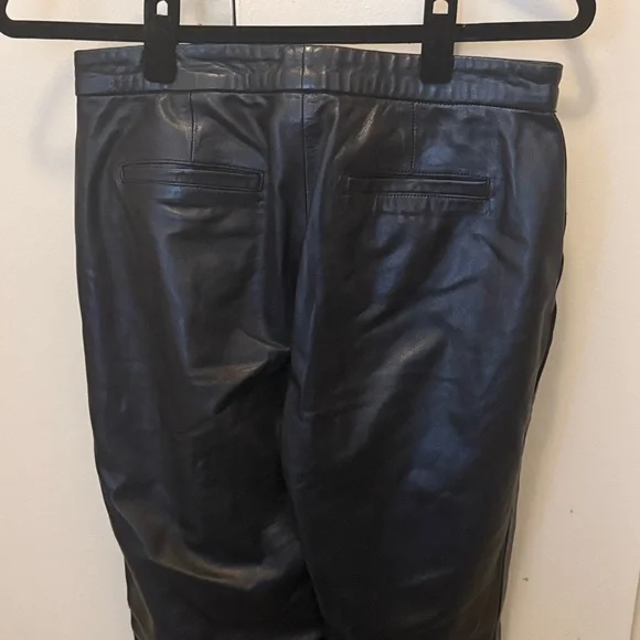 Banana Republic Midnight Black Leather Trousers - Picture 5 of 5